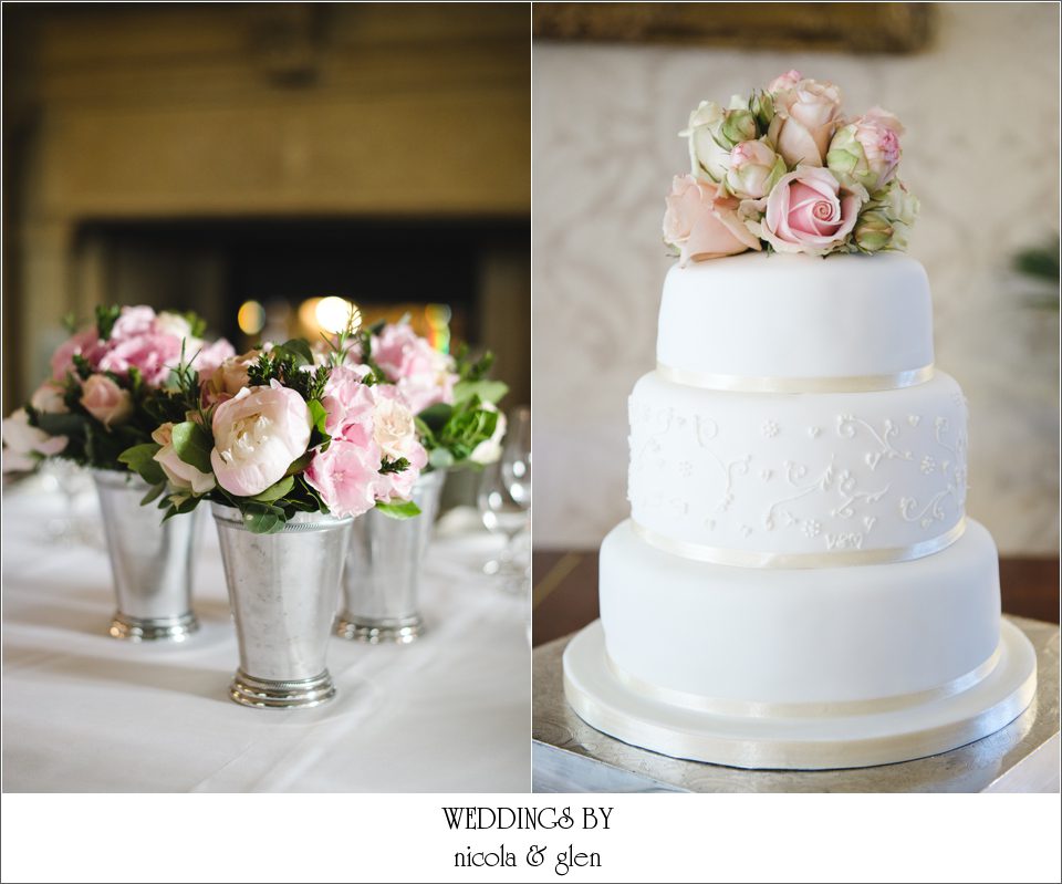 Weddings Cake with Antique Roses Photo