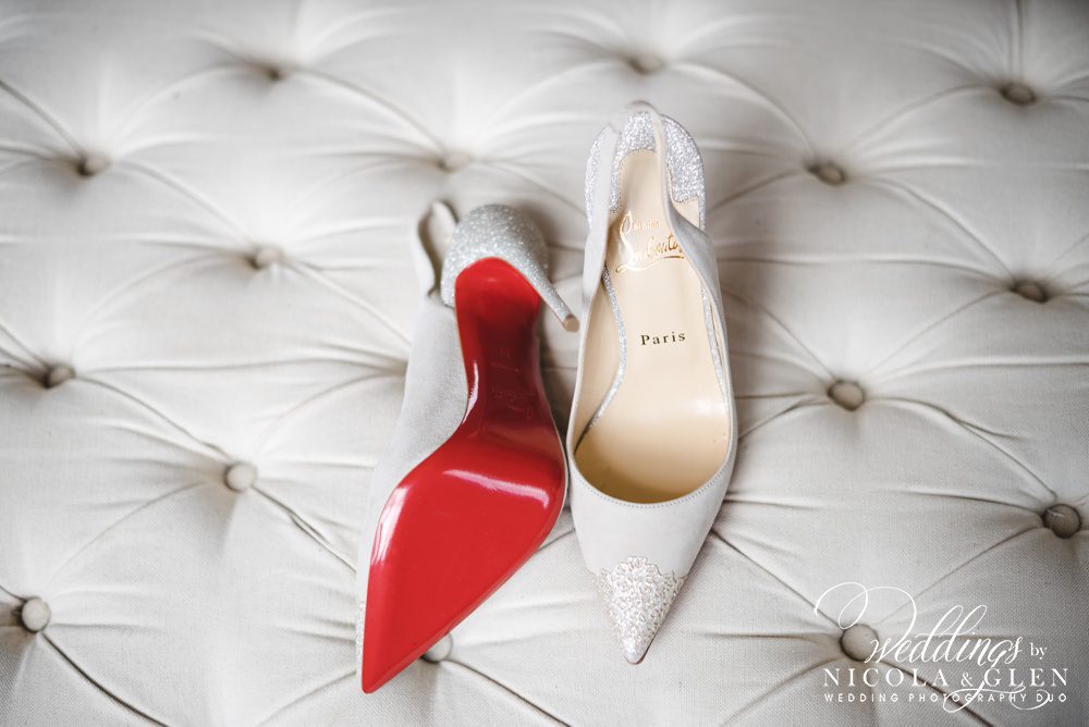 Silver and Light Grey Louboutin Bridal Shoes Photo